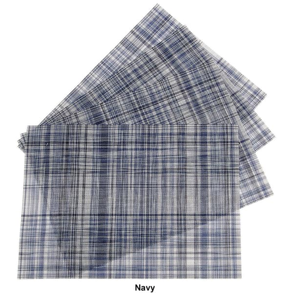 Kota Plaid Woven Vinyl Placemats - Set of 4