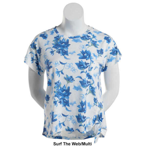 Womens Architect&#174; Short Sleeve Floral Side Tie Tee