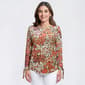 Womens Tommy Hilfiger 3/4 Ruched Sleeve Floral Blouse - image 1