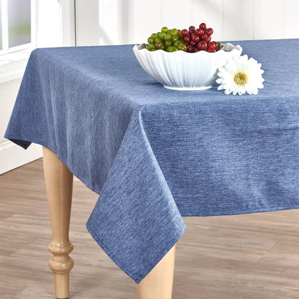 Oxford Solid Denim Indoor/Outdoor Tablecloth - image 
