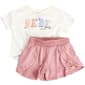 Toddler Girl Bebe Original Tee & Shorts Set - White/Lilac - image 1