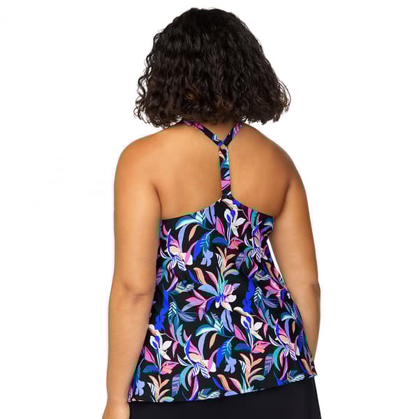 Plus Size Leilani Mykonos Magic Racerback Tankini Swim Top