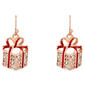 Crystal Stone & CZ Gift Box Drop Earrings - image 2