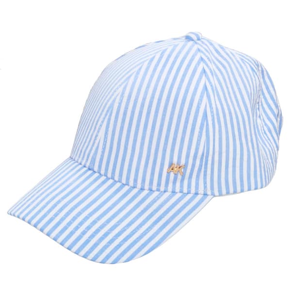 Womens Anne Klein Seersucker Baseball Hat - image 