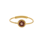 1928 Round Purple Crystal Wire Bangle Bracelet - image 1