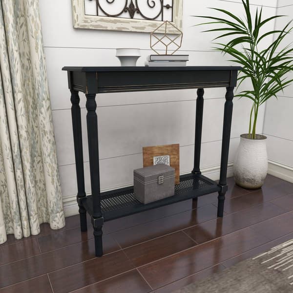 9th & Pike® Black Traditional Wood Console Table