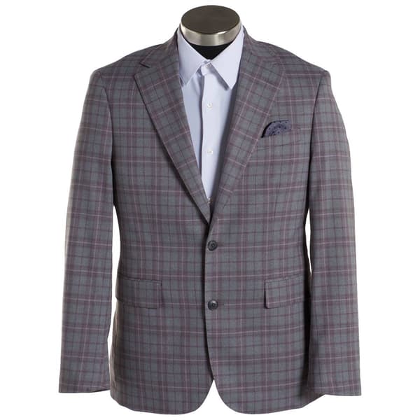 Mens Allyn St. George Plaid Sport Coat - Grey