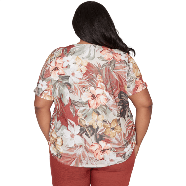 Plus Size Alfred Dunner Spice Market Dramatic Floral Blouse