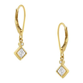Diamond Classics&#40;tm&#41; Yellow Gold 1/3ctw. Dangle Earrings