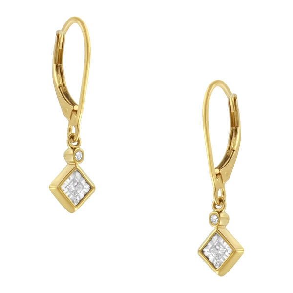 Diamond Classics&#40;tm&#41; Yellow Gold 1/3ctw. Dangle Earrings - image 