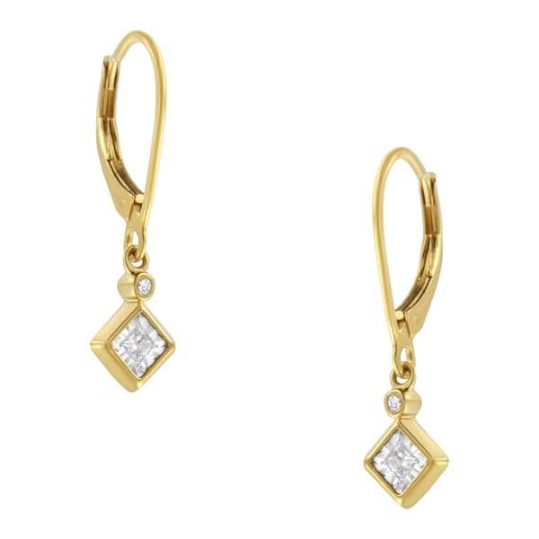 Diamond Classics&#40;tm&#41; Yellow Gold 1/3ctw. Dangle Earrings - image 