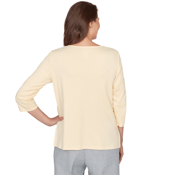 Petite Alfred Dunner Al Fresco Floral Embroidery Blouse