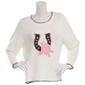 Juniors Plus No Comment Whipstitch Horseshoe & Rose Sweater - image 2