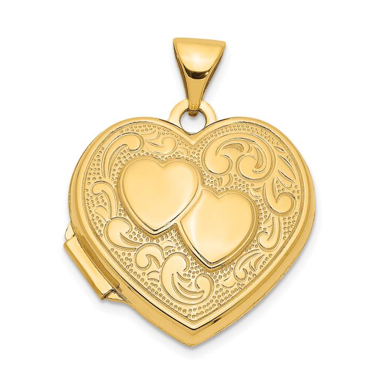 Gold Classics(tm) 14kt. Gold Double Heart Locket