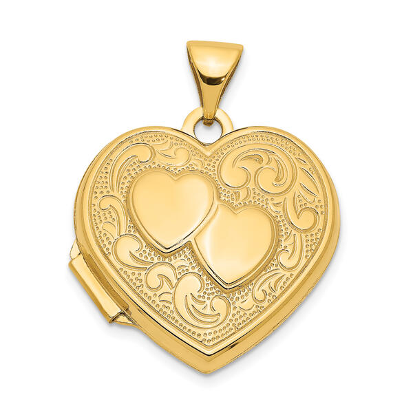Gold Classics&#40;tm&#41; 14kt. Gold Double Heart Locket - image 