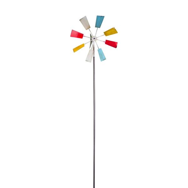 Alpine Multi-Color Metal Windmill Garden Stake - image 