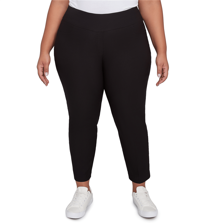 Plus Size Ruby Rd. Key Items Silky Tech Pull On Ankle Pants