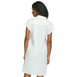 Womens Calvin Klein Short Sleeve Linen Shirtdress