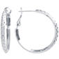 Fine Silver Plate 30mm Diamond Cut Hoop Earrings - image 1