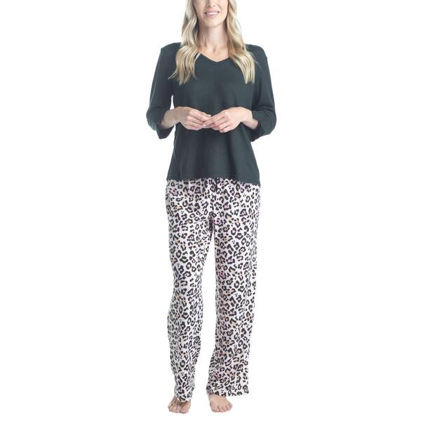 Womens Hanes&#40;R&#41; Bedtime Biscotti Leopard Pajama Set - image 