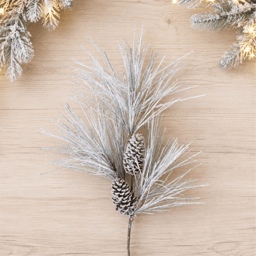 Melrose Flocked Long Needle Pine Spray - Set of 4