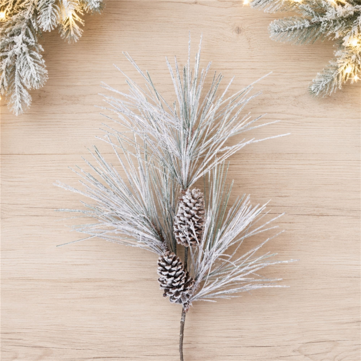 Melrose Flocked Long Needle Pine Spray - Set of 4