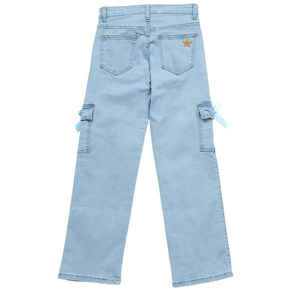 Girls (7-16) Celebrity Ace Cargo Pocket Flower Patch Denim Jeans