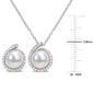 Gemstone Classics&#8482; White Pearl & Diamond Earrings & Pendant Set - image 3