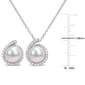 Gemstone Classics™ White Pearl & Diamond Earrings & Pendant Set - image 3