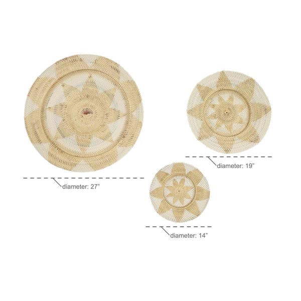 9th & Pike&#174; Star Design Wicker Basket Trays Wall D&#233;cor - Set of 3