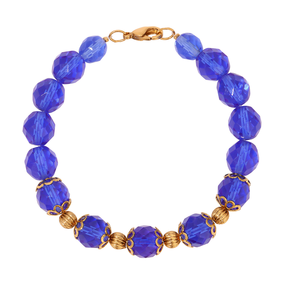 1928 Jewelry Gold Tone Faceted Color Bead Bracelet