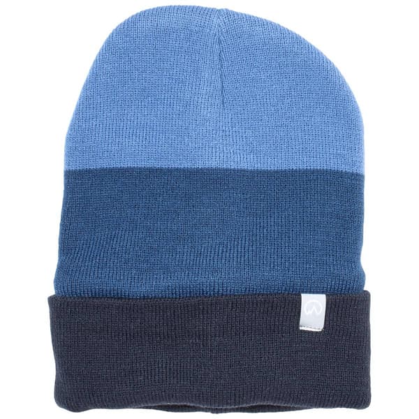 Mens Polar Extreme Color Block Sherpa Lined Cuffed Hat - Blue - image 