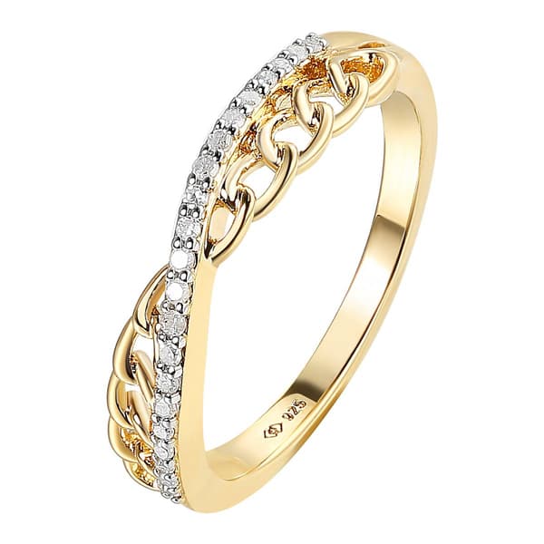 Diamond Classics™ 1/10ctw. Diamond Gold Plated Criss-Cross Ring