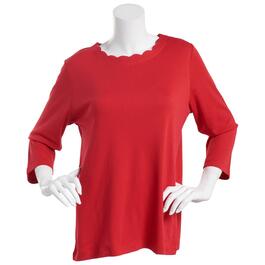 Womens Hasting & Smith 3/4 Sleeve Scallop Neck Tee