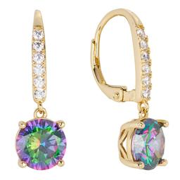 Athra 14kt. Gold over Brass Mystic CZ Drop Earrings