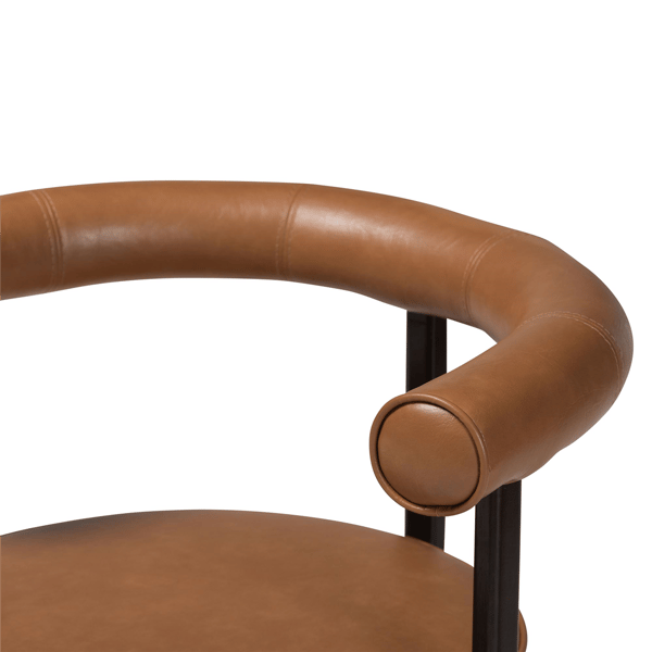 Baxton Studio Delacruz Swivel Faux Leather Dining Chair