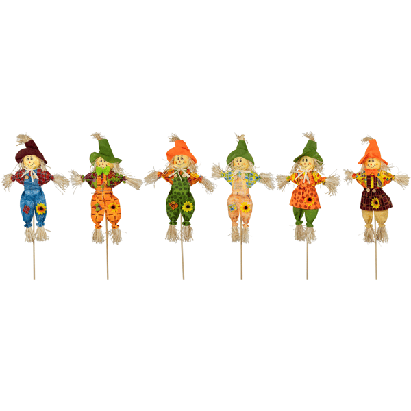 Northlight 24in. Scarecrow Fall Harvest Picks - Set of 6