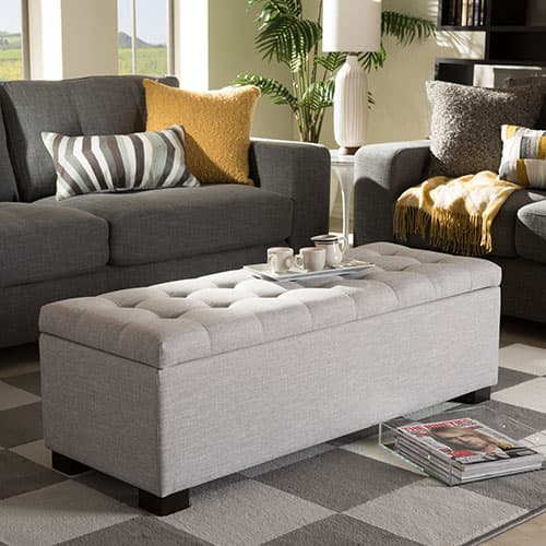Baxton Studio Roanoke Modern & Contemporary Storage Ottoman - image 