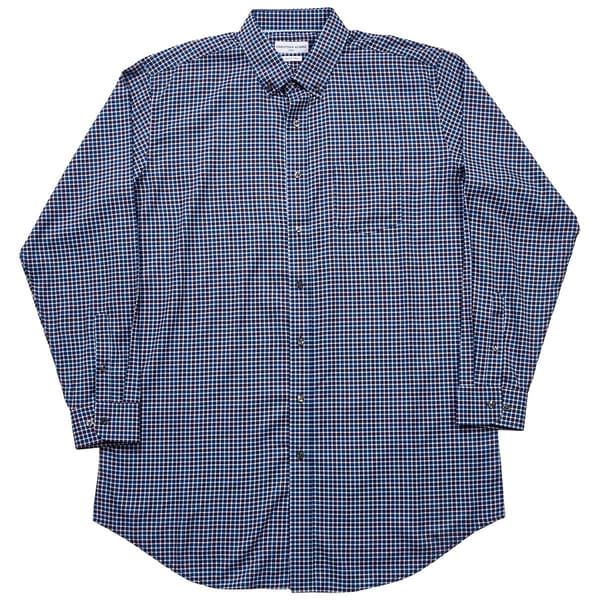 Mens Big &Tall Christian Aujard Checkered Dress Shirt-Navy/Purple - image 