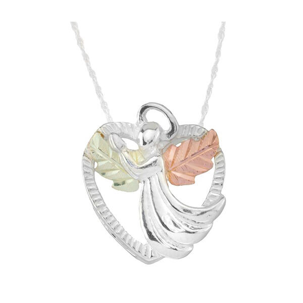 Black Hills Gold Angel & Heart Pendant Necklace - image 