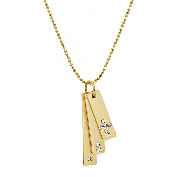 Blessed Content Thankful Crystal Cross Pendant Necklace - image 