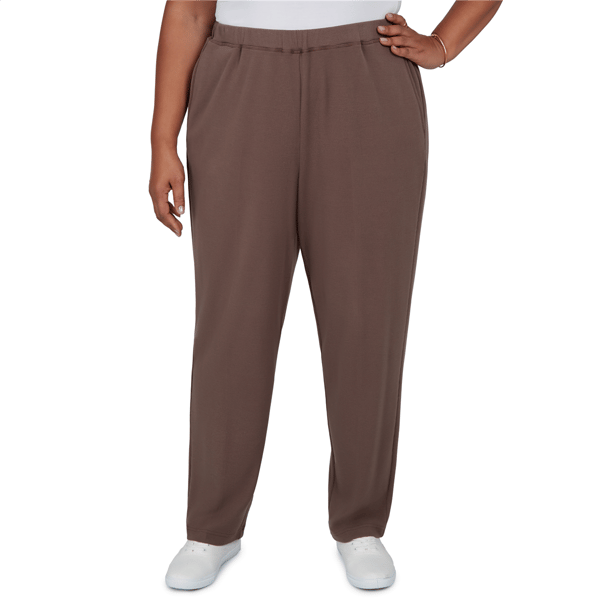 Plus Size Alfred Dunner Luxe Be A Lady Ribbed Knit Lounge Pant - image 