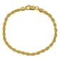 Gold over Sterling Silver Diamond Cut Rope Chain Bracelet - image 1