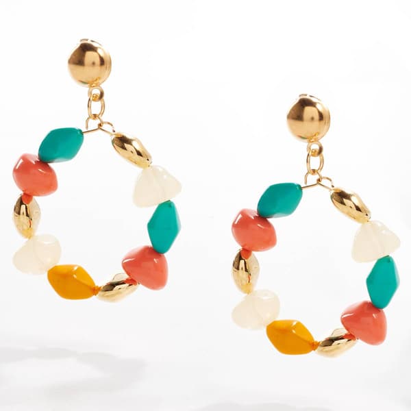 Ashley Cooper(tm) Multi Color Circular Beaded Earrings - image 