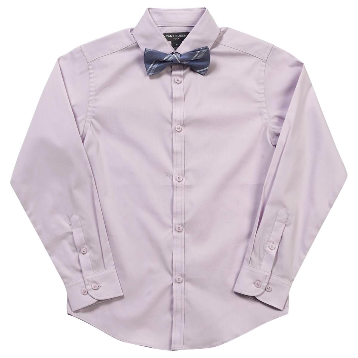 Boys (8-20) Van Heusen(R) Long Sleeve Stretch Solid Shirt & Tie Set