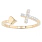 Diamond Classics&#40;tm&#41; 1/10ctw. Diamond 14kt. Gold Plated Cross Ring - image 1