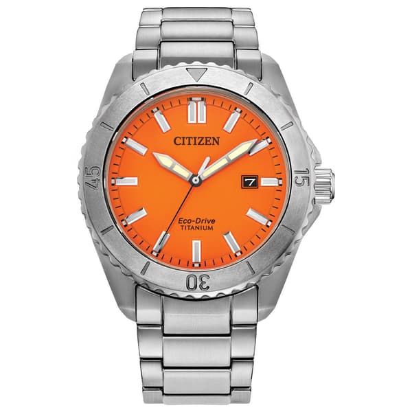 Mens Citizen(R) Brycen Orange Dial Silver-Tone Watch - AW1840-50X