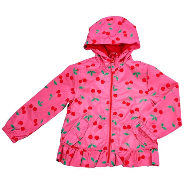 Girls (4-6x) Pink Platinum(R) Cherry Print Windbreaker
