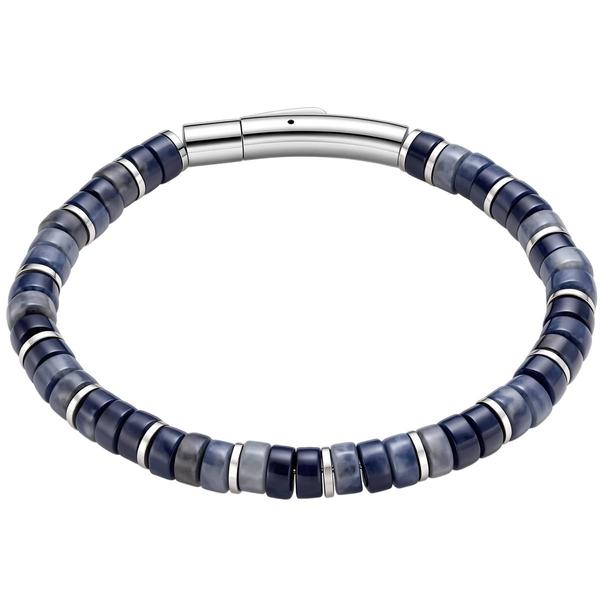 Mens Perry Ellis 8in. Blue Sodalite Beaded Bracelet - image 