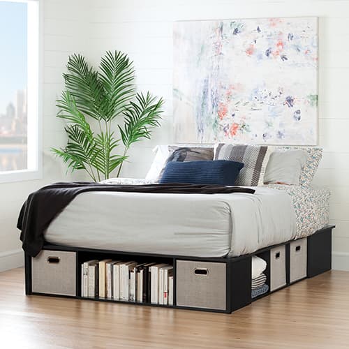 South Shore Flexible Queen Platform Bed with Storage
